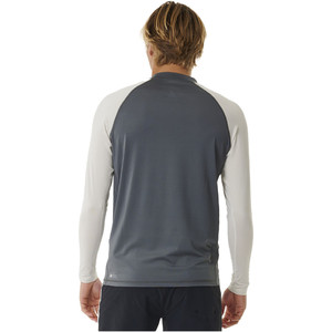 2024 Rip Curl Mens Shock UV Long Sleeve Rash Vest 146MRV - Dark Grey